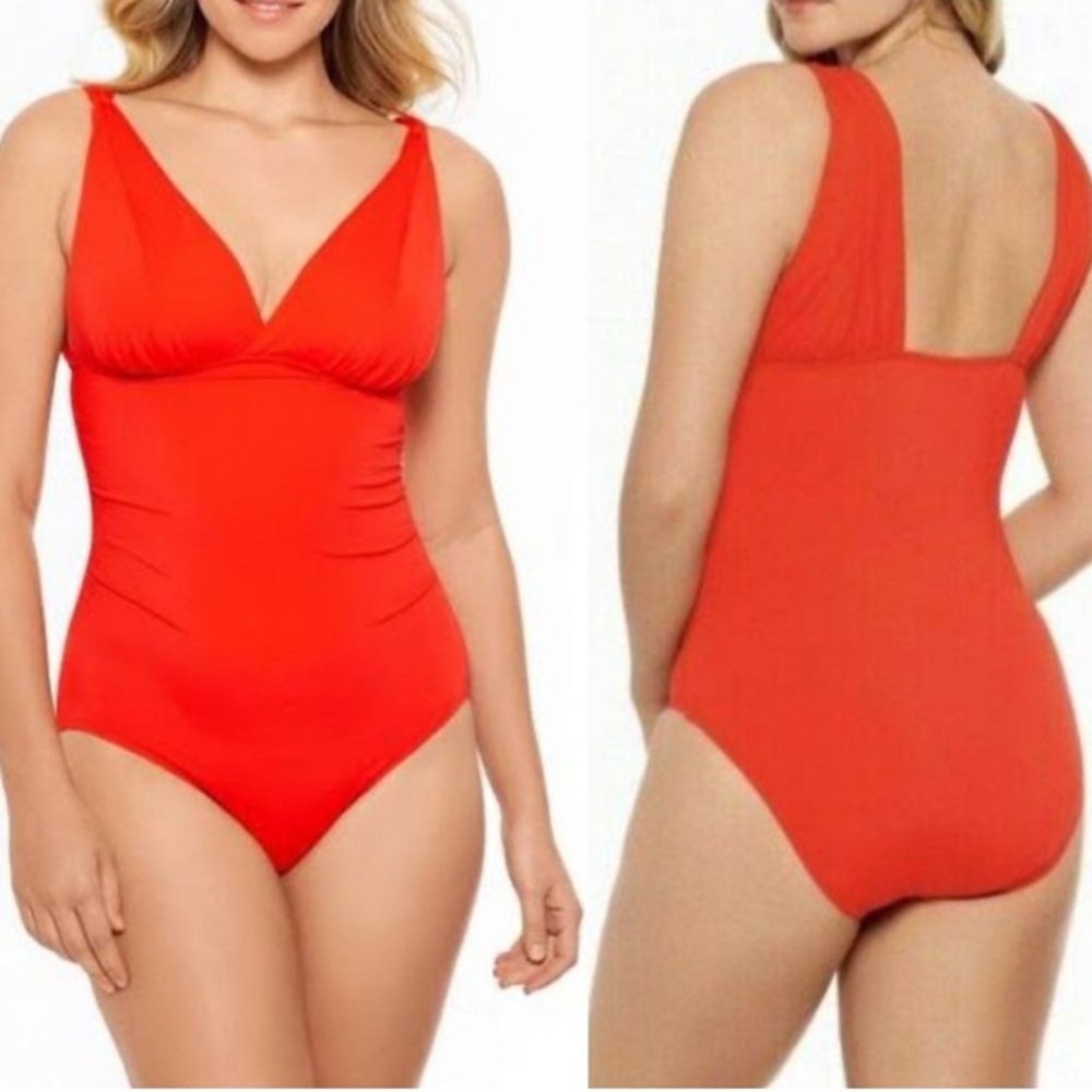 “Bundle of 2 One-Piece Swimsuits | Time and Tru | Red 1X & Black XL 16-18”